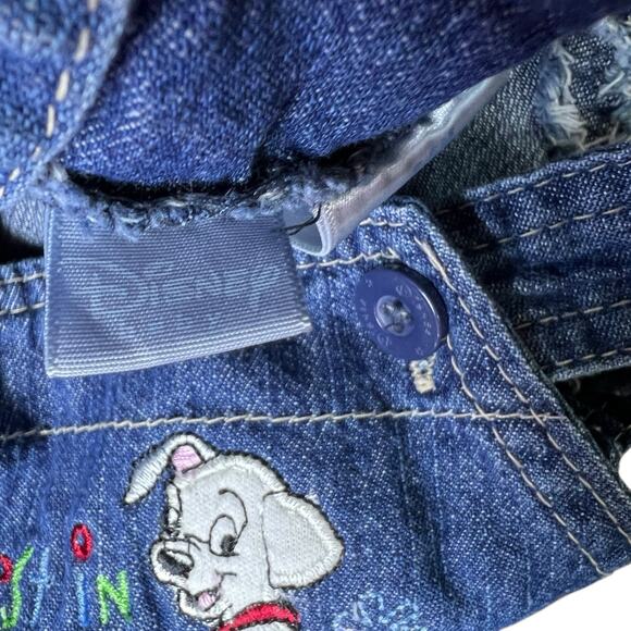 Vintage Y2k 2000s Disney Denim Overalls Lucky 101 Dalmatians Dog 3-6 Months - Picture 11 of 11